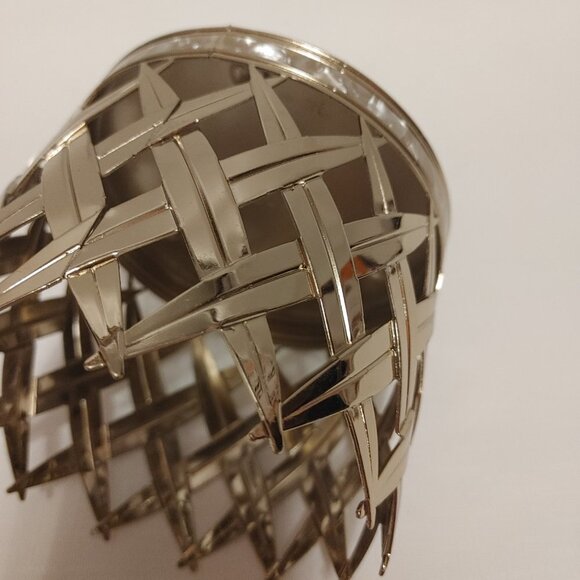 Bath and Body Works Gold Three Wick Candle Holder Gold with Faux Pear In… - Picture 4 of 9